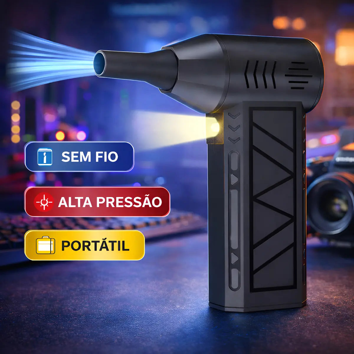 Mini Ventilador Turbo Jet Pro™ con Linterna LED