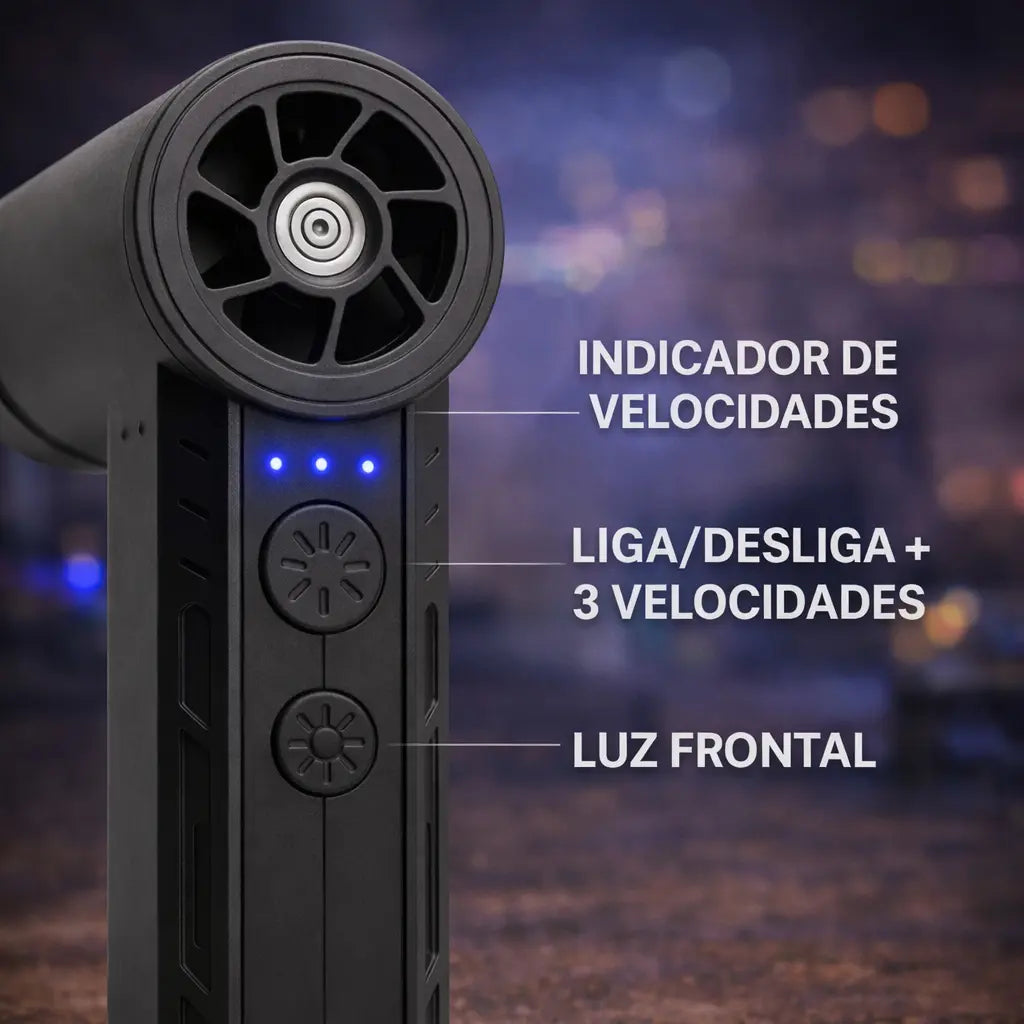Mini Ventilador Turbo Jet Pro™ con Linterna LED
